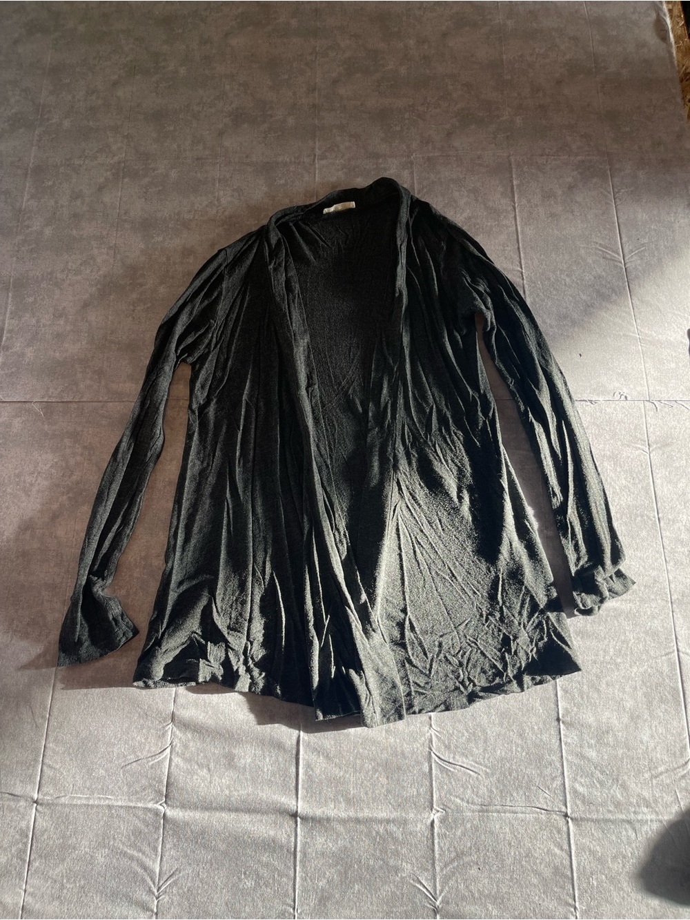 Zenana Outfitters Black Open-Front Draped Blazer
